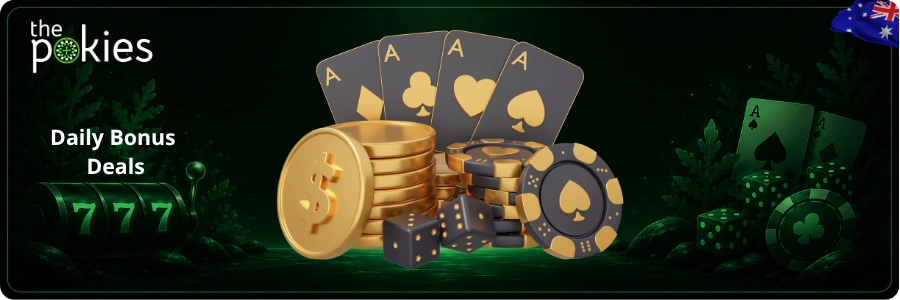  Daily bonus deals and promotions at The Pokies Net